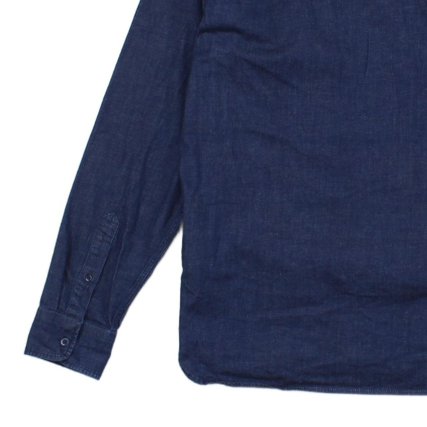 Mens Denim Shirt Button Up Stretch