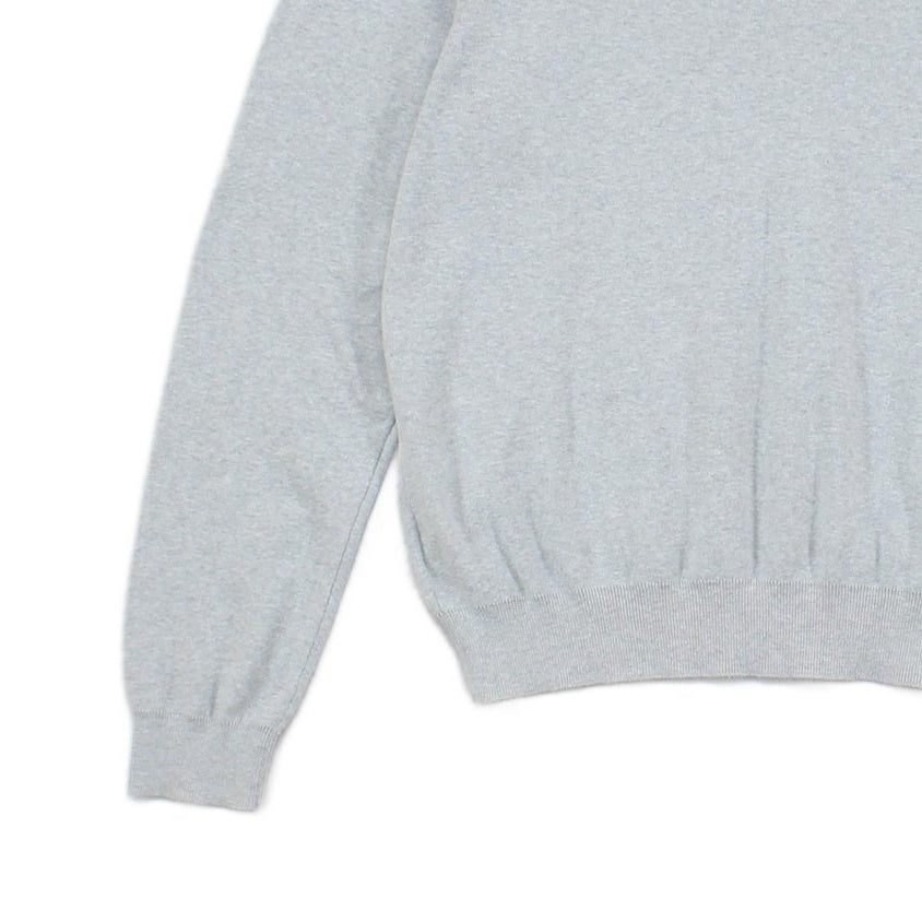 Mens V-Neck Jumper Ribbed Knit Cotton