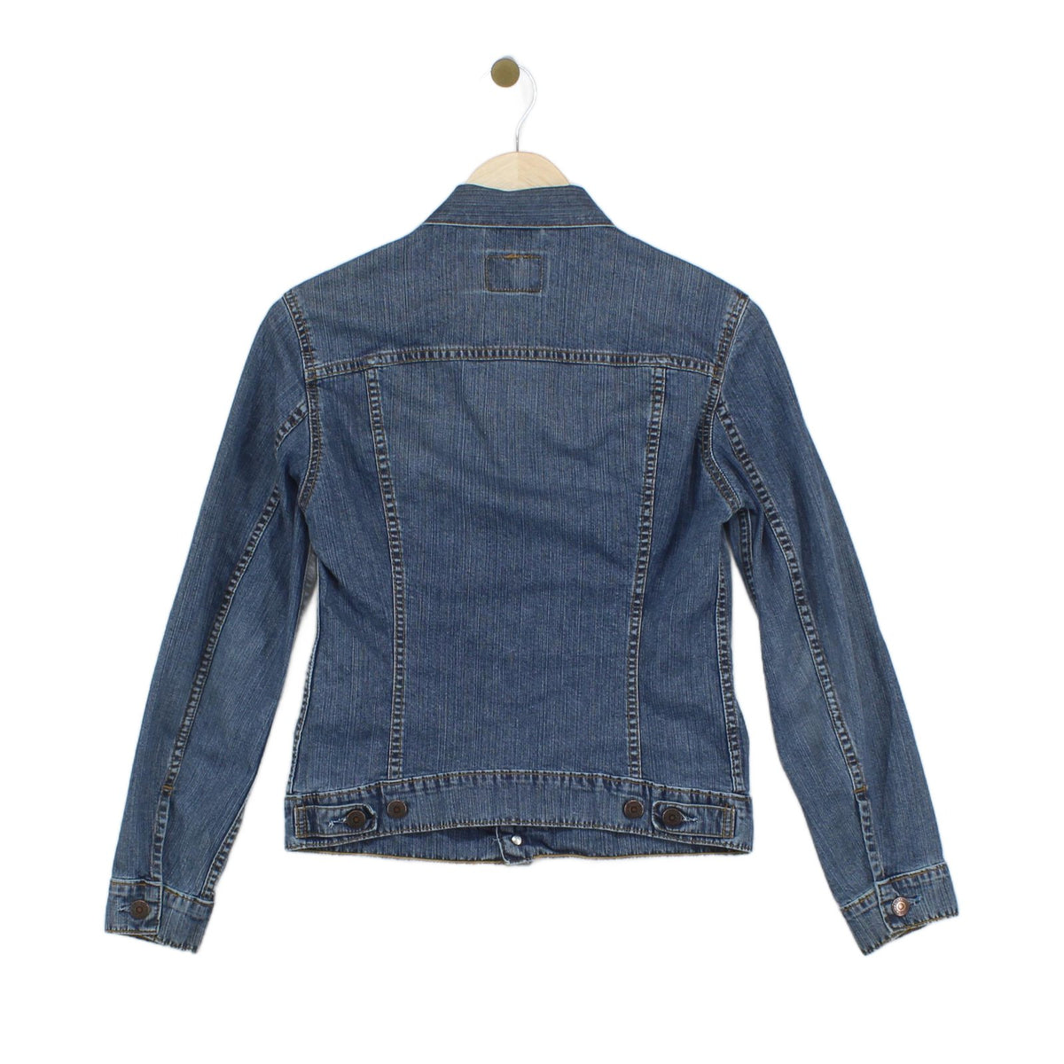 Womens Denim Jacket Button Long Sleeve