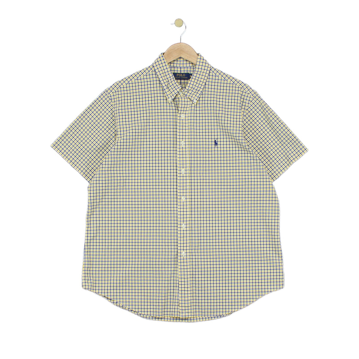 Mens Check Shirt Short Sleeve Button Down