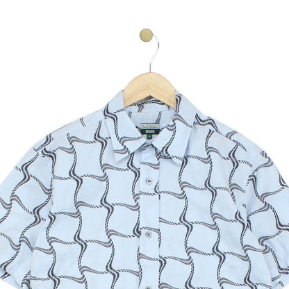 Mens Patterned Shirt Geometric Collared