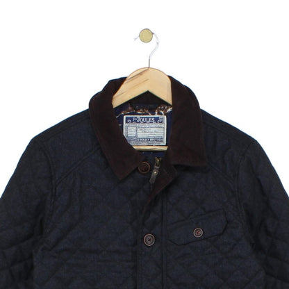 Mens Quilted Jacket Corduroy Collar Button