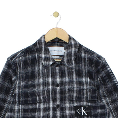 Mens Plaid Overshirt Long Sleeve Relaxed Fit