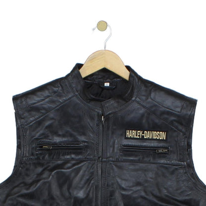 Mens Custom Leather Vest Jacket Sleeveless