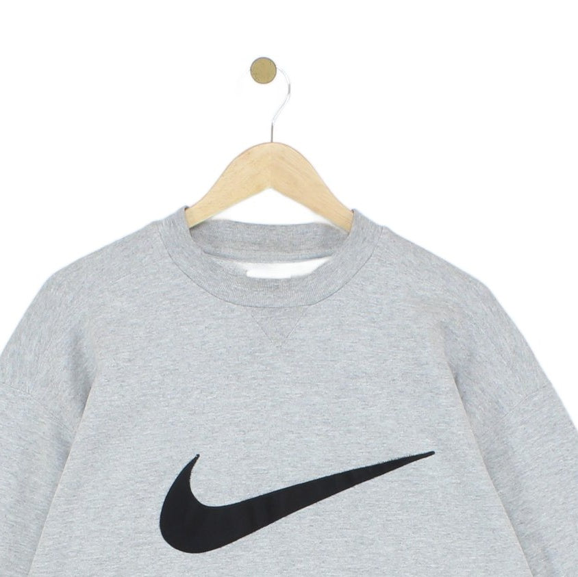 Mens Oversized Sweatshirt Swoosh Crew Neck Pullover