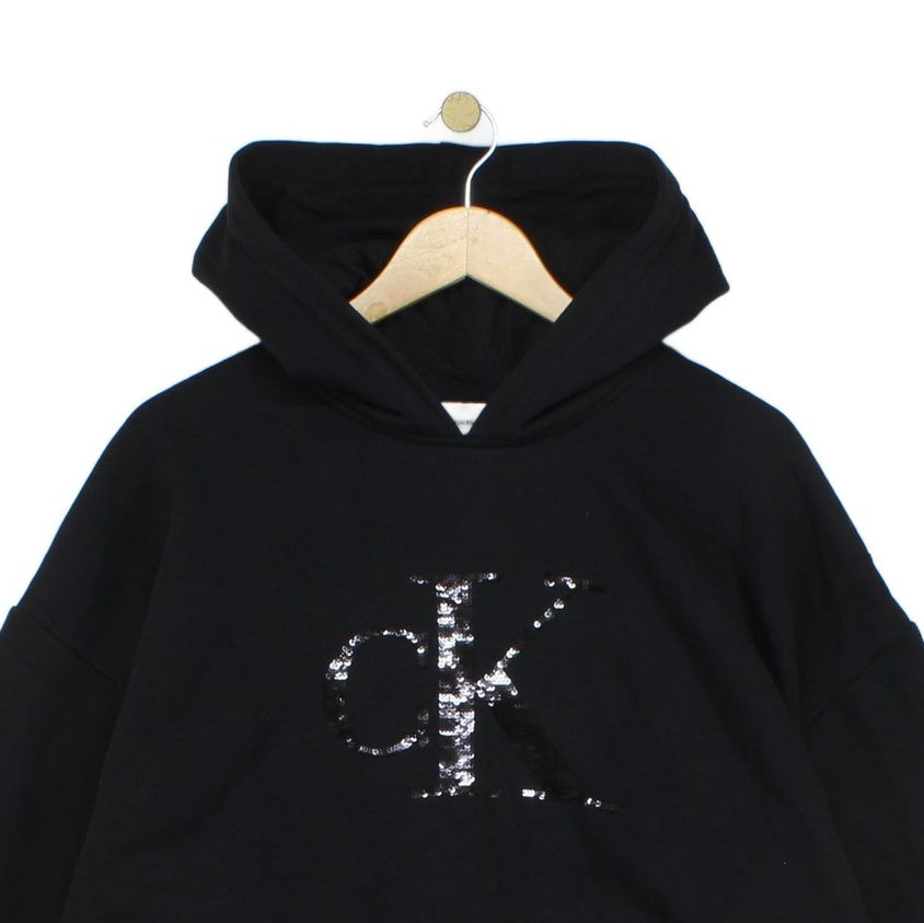 Womens Oversized Hoodie Logo Sequeins