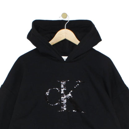 Womens Oversized Hoodie Logo Sequeins
