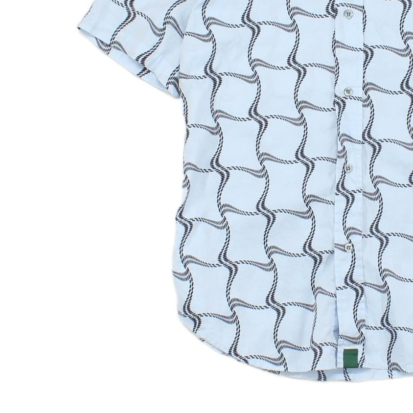 Mens Patterned Shirt Geometric Collared