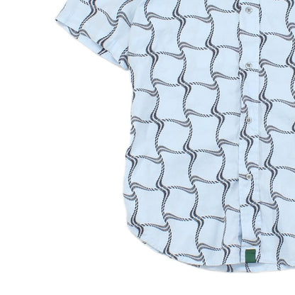 Mens Patterned Shirt Geometric Collared