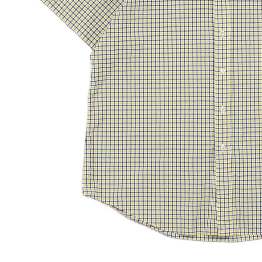 Mens Check Shirt Short Sleeve Button Down