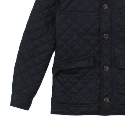 Mens Quilted Jacket Corduroy Collar Button