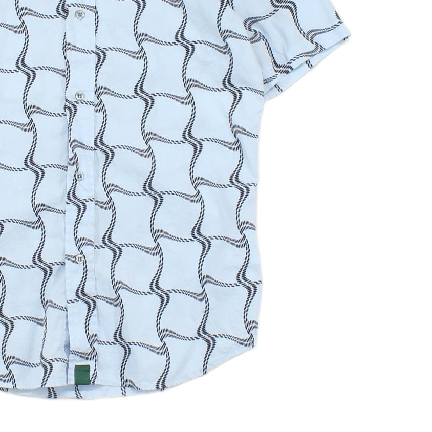 Mens Patterned Shirt Geometric Collared