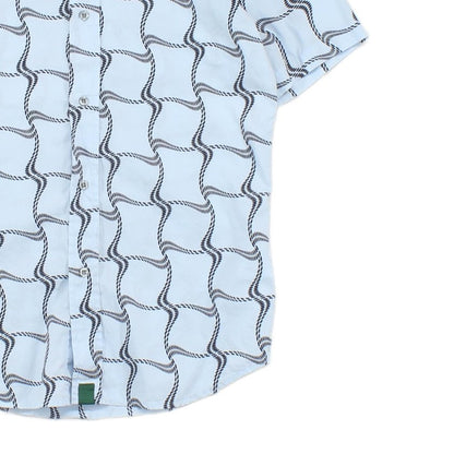 Mens Patterned Shirt Geometric Collared