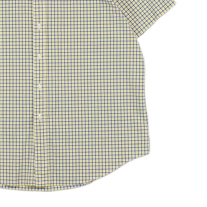 Mens Check Shirt Short Sleeve Button Down