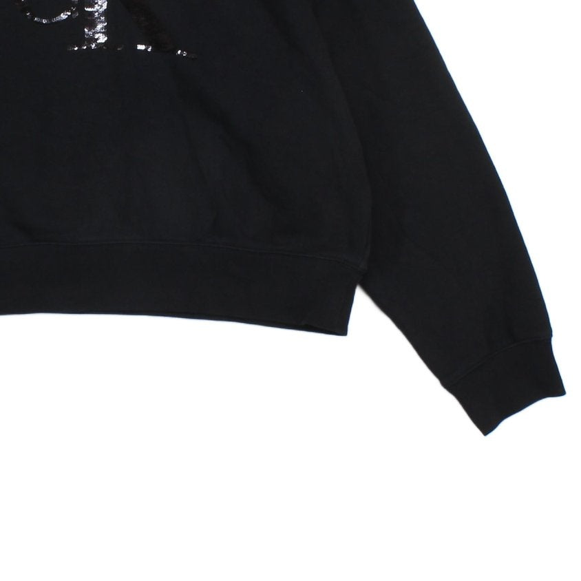Womens Oversized Hoodie Logo Sequeins