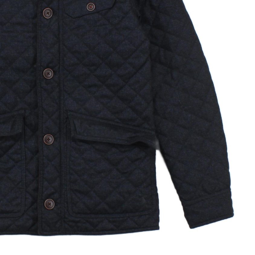 Mens Quilted Jacket Corduroy Collar Button