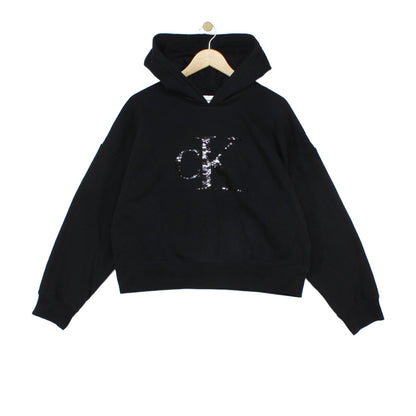 Womens Oversized Hoodie Logo Sequeins