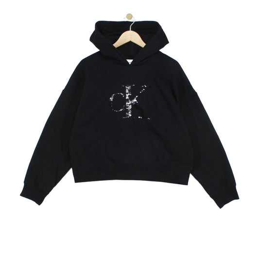 Womens Oversized Hoodie Logo Sequeins