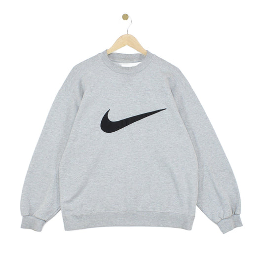 Mens Oversized Sweatshirt Swoosh Crew Neck Pullover