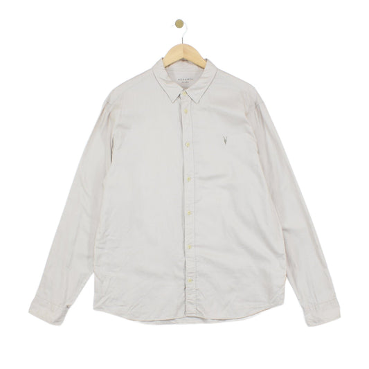 Mens Shirt Button Up Long Sleeve Collared