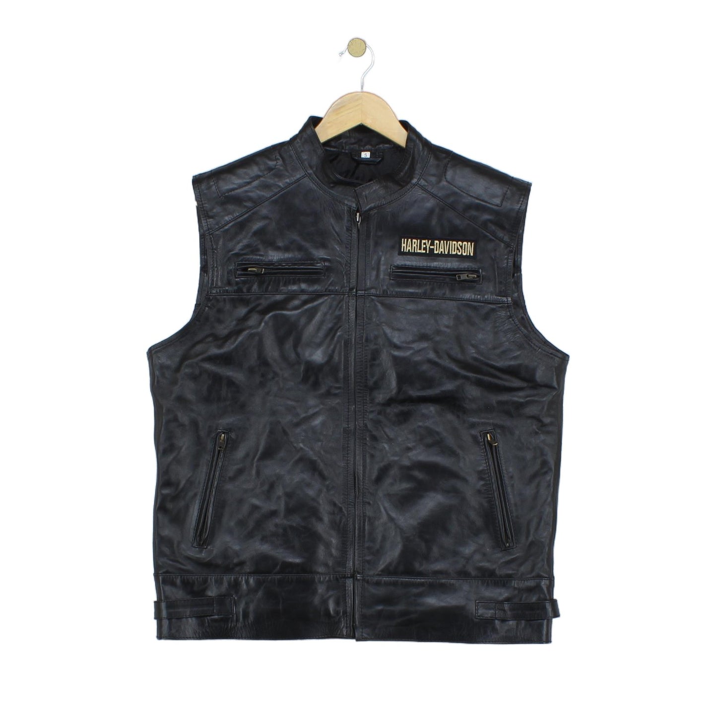 Mens Custom Leather Vest Jacket Sleeveless