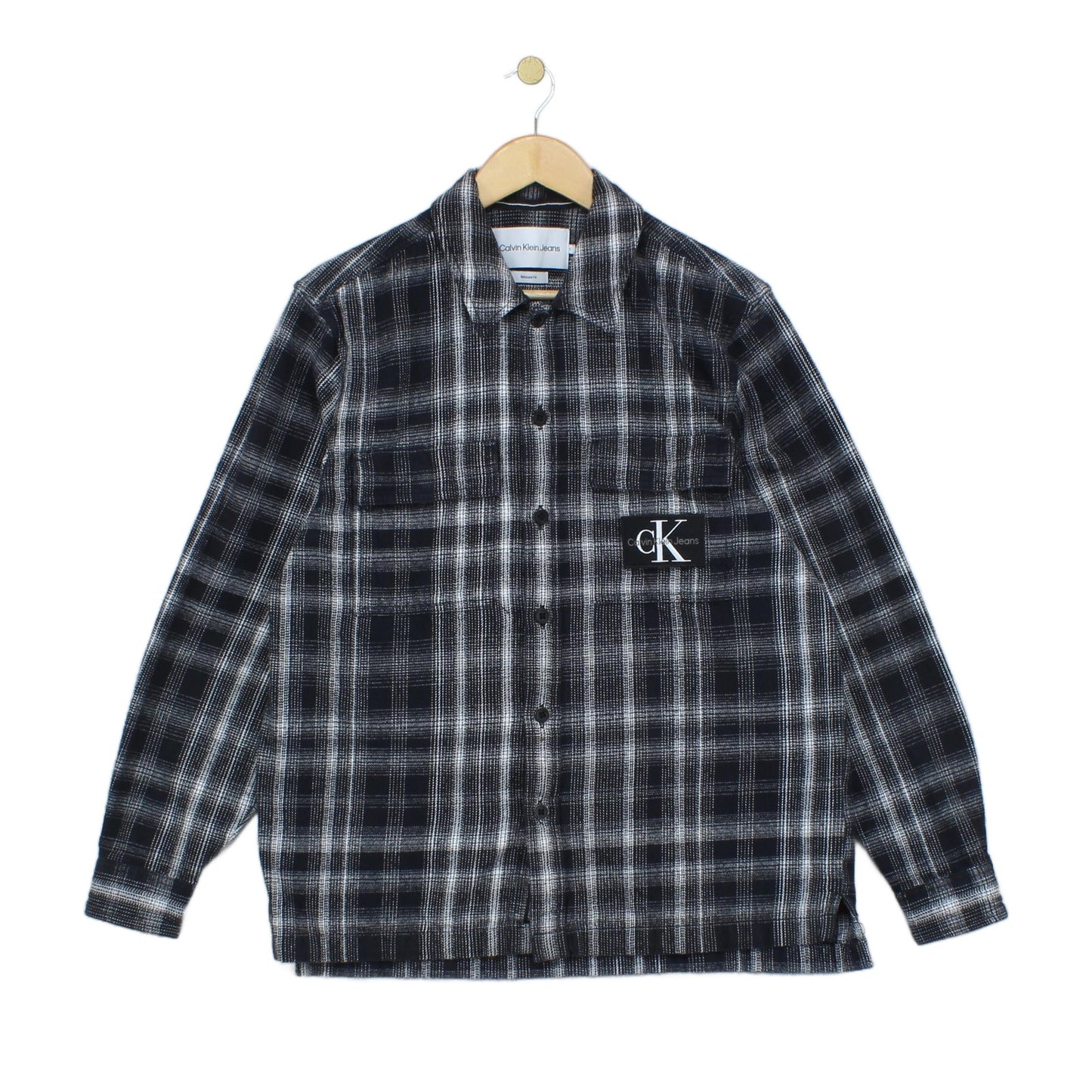 Mens Plaid Overshirt Long Sleeve Relaxed Fit