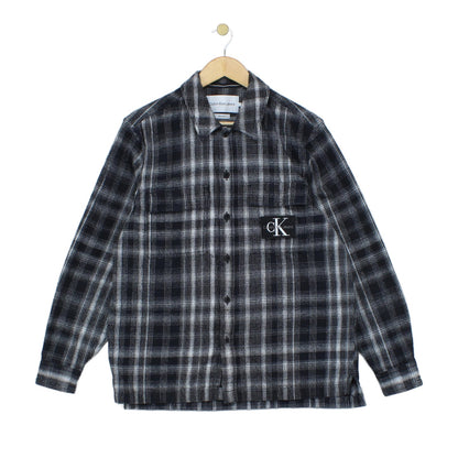 Mens Plaid Overshirt Long Sleeve Relaxed Fit