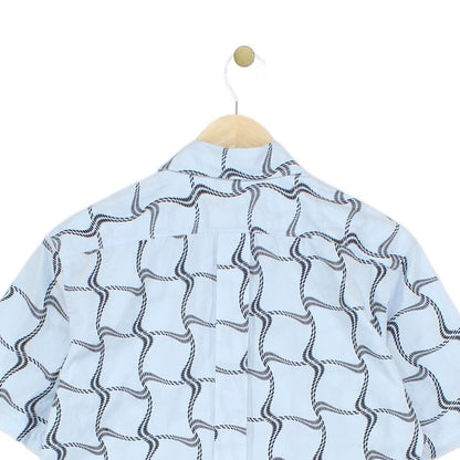 Mens Patterned Shirt Geometric Collared