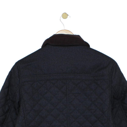 Mens Quilted Jacket Corduroy Collar Button