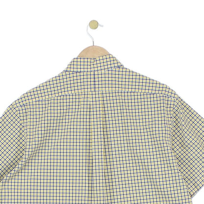 Mens Check Shirt Short Sleeve Button Down