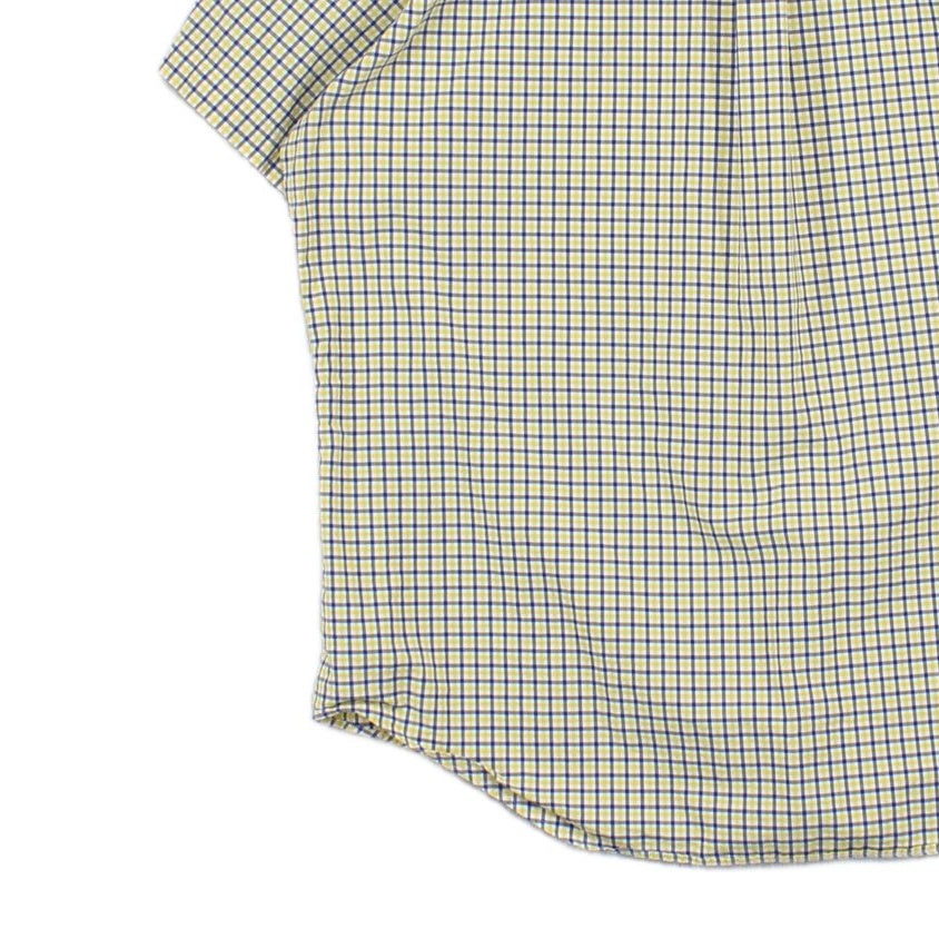 Mens Check Shirt Short Sleeve Button Down
