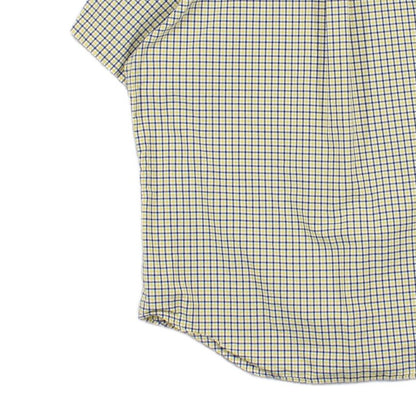Mens Check Shirt Short Sleeve Button Down