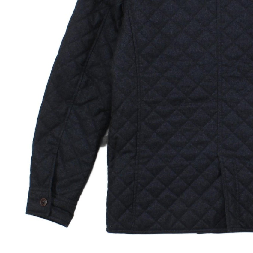 Mens Quilted Jacket Corduroy Collar Button