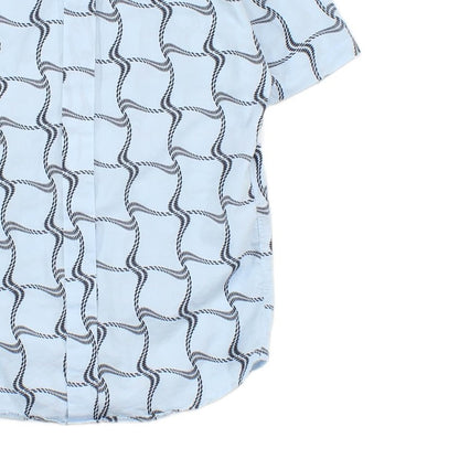 Mens Patterned Shirt Geometric Collared