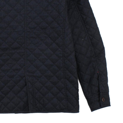 Mens Quilted Jacket Corduroy Collar Button