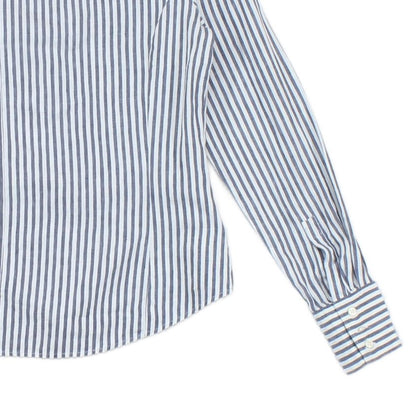 Womens Striped Shirt Button Up Cotton Linen