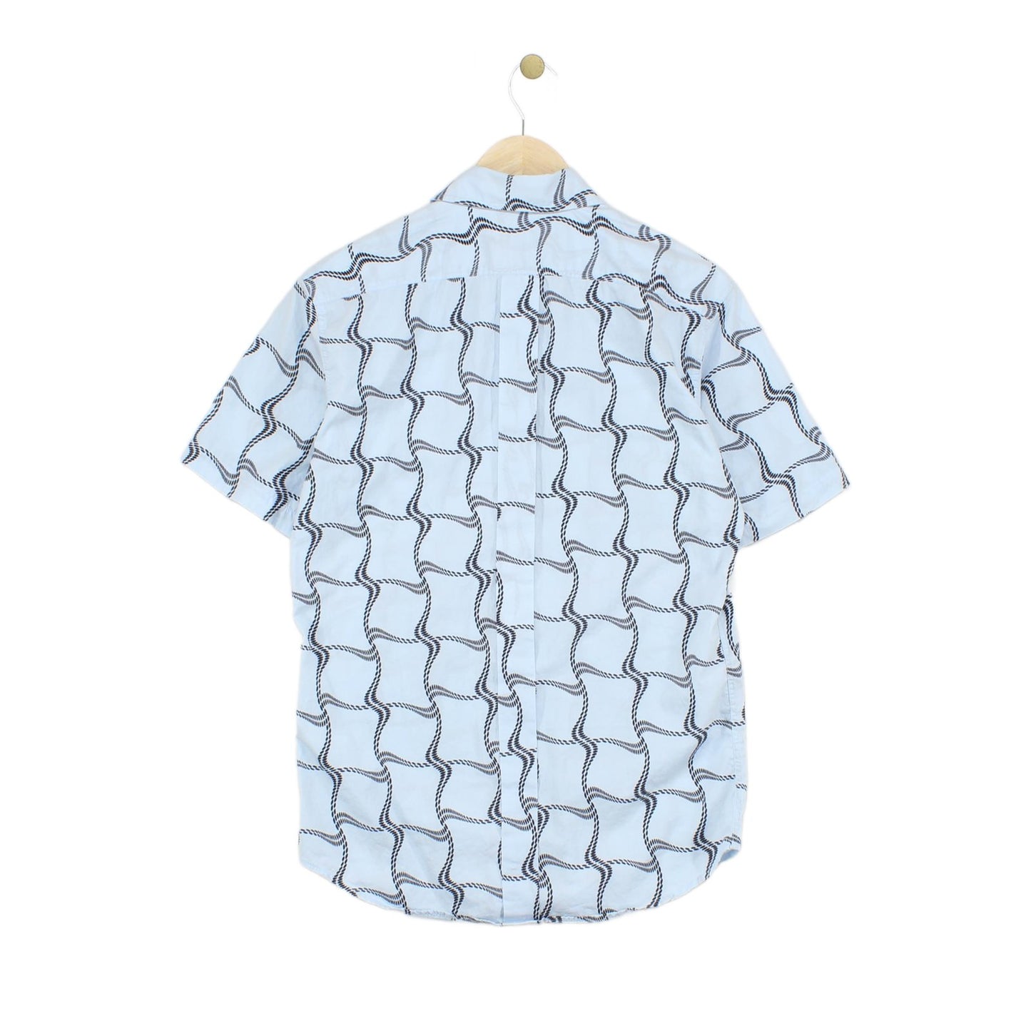 Mens Patterned Shirt Geometric Collared