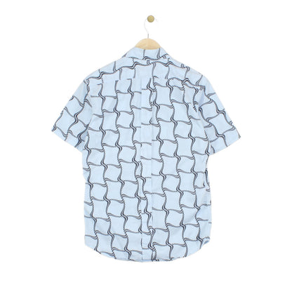 Mens Patterned Shirt Geometric Collared