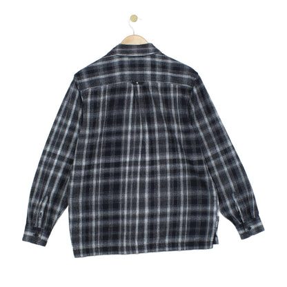 Mens Plaid Overshirt Long Sleeve Relaxed Fit