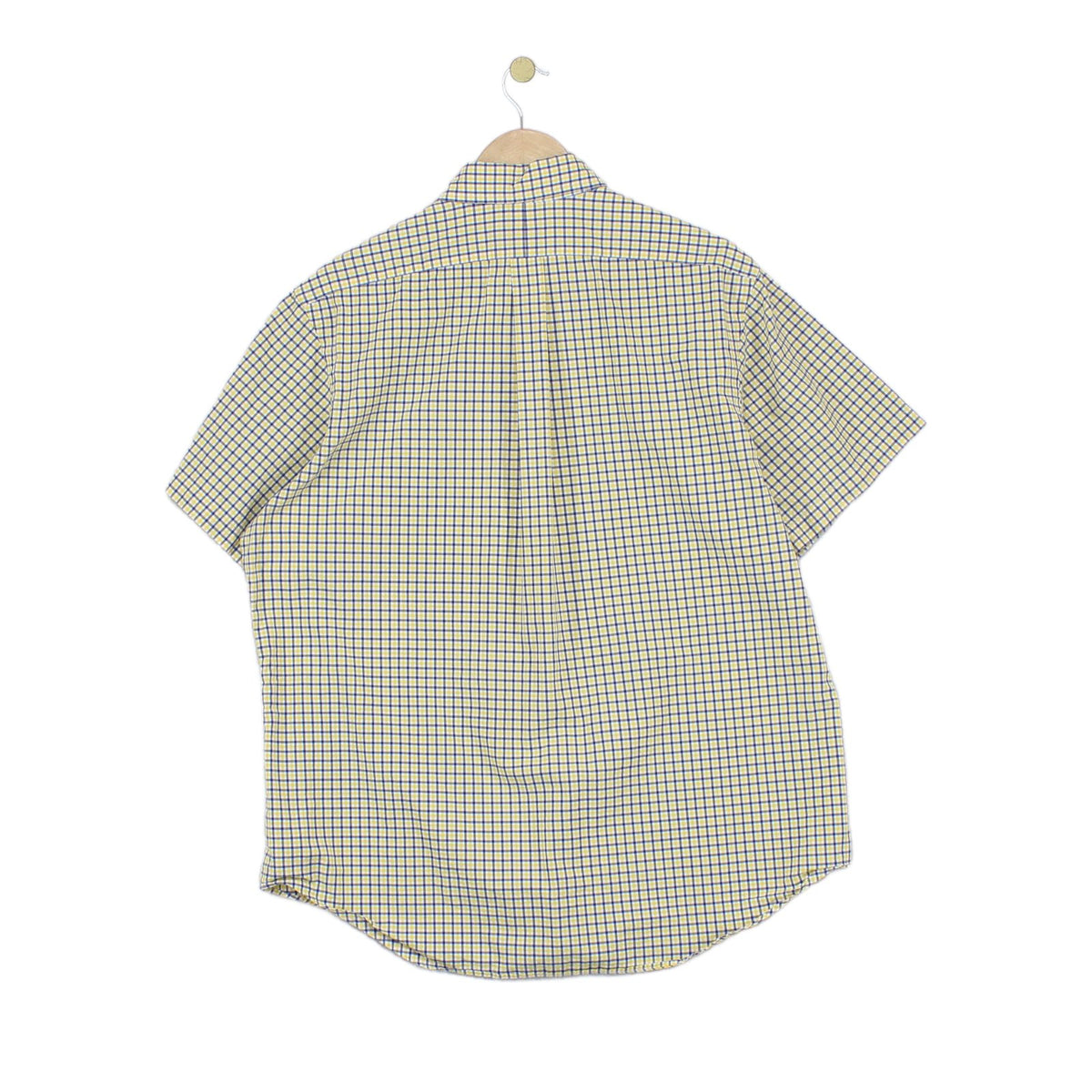 Mens Check Shirt Short Sleeve Button Down