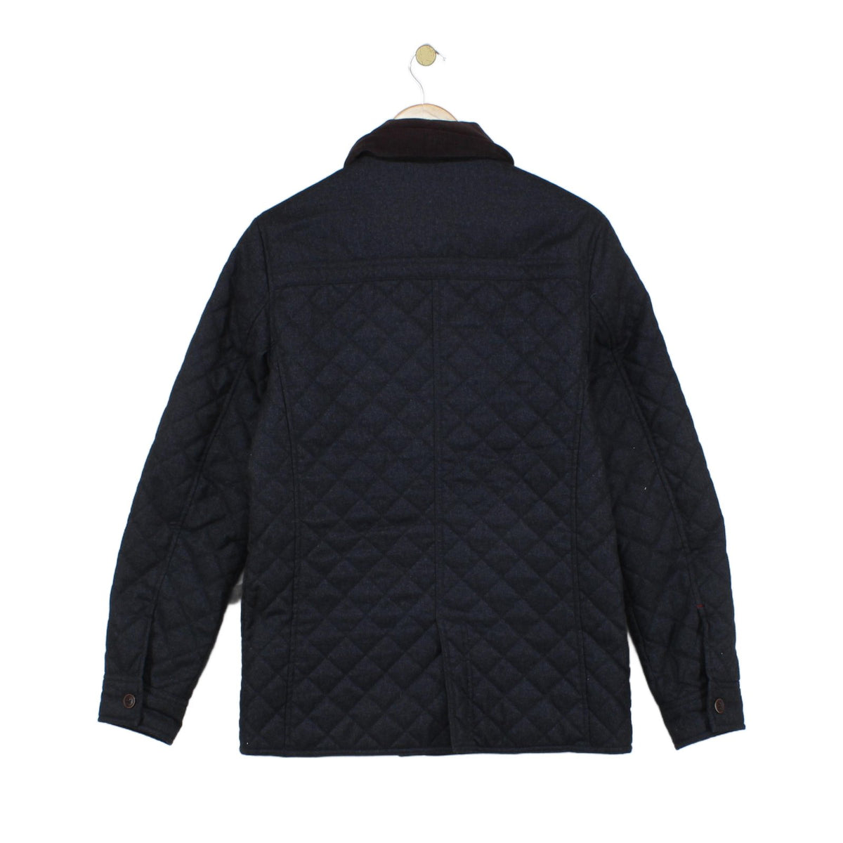 Mens Quilted Jacket Corduroy Collar Button