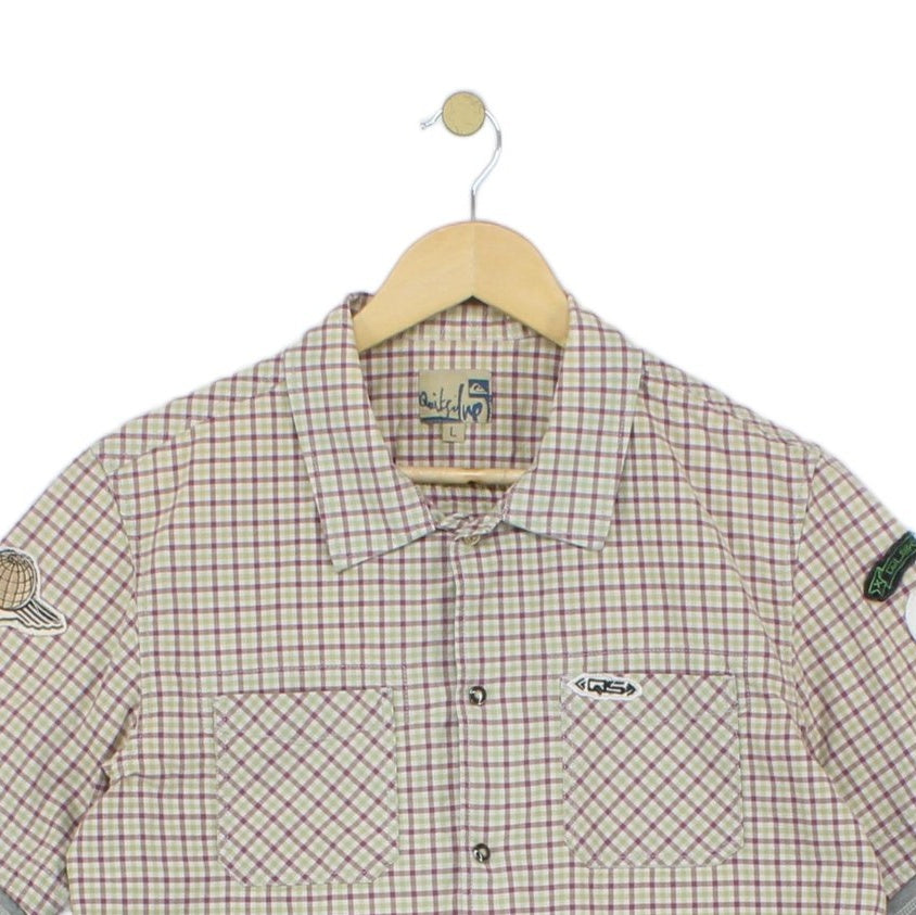 Mens Plaid Shirt Short Sleeve Check