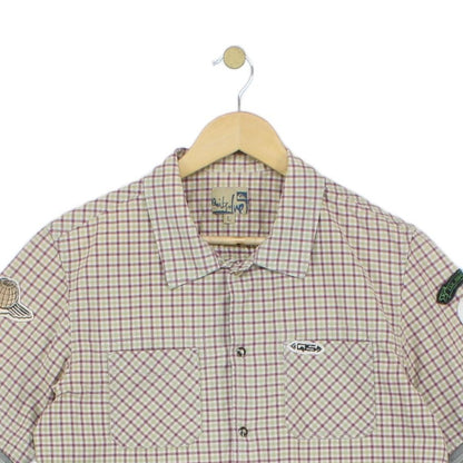 Mens Plaid Shirt Short Sleeve Check