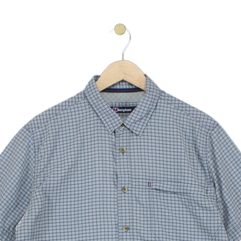 Mens Check Shirt Short Sleeve Outdoor