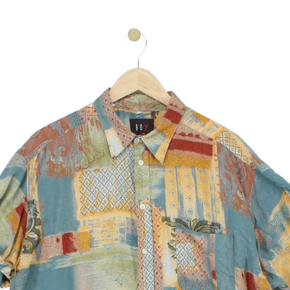 Mens Abstract Shirt Rolled Short Sleeve