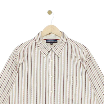 Mens Striped Shirt Button Up Cotton