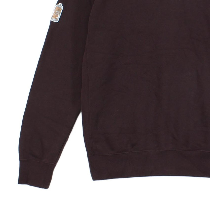 Mens Sweatshirt Crew Neck Patch Work