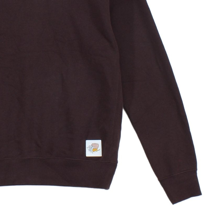 Mens Sweatshirt Crew Neck Patch Work