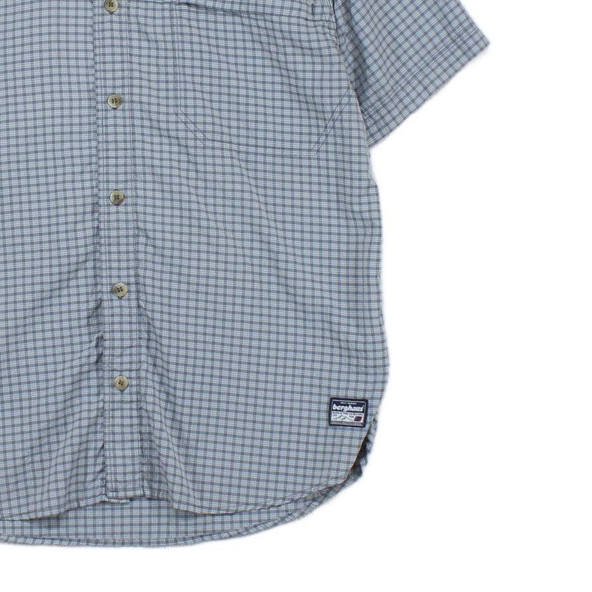 Mens Check Shirt Short Sleeve Outdoor