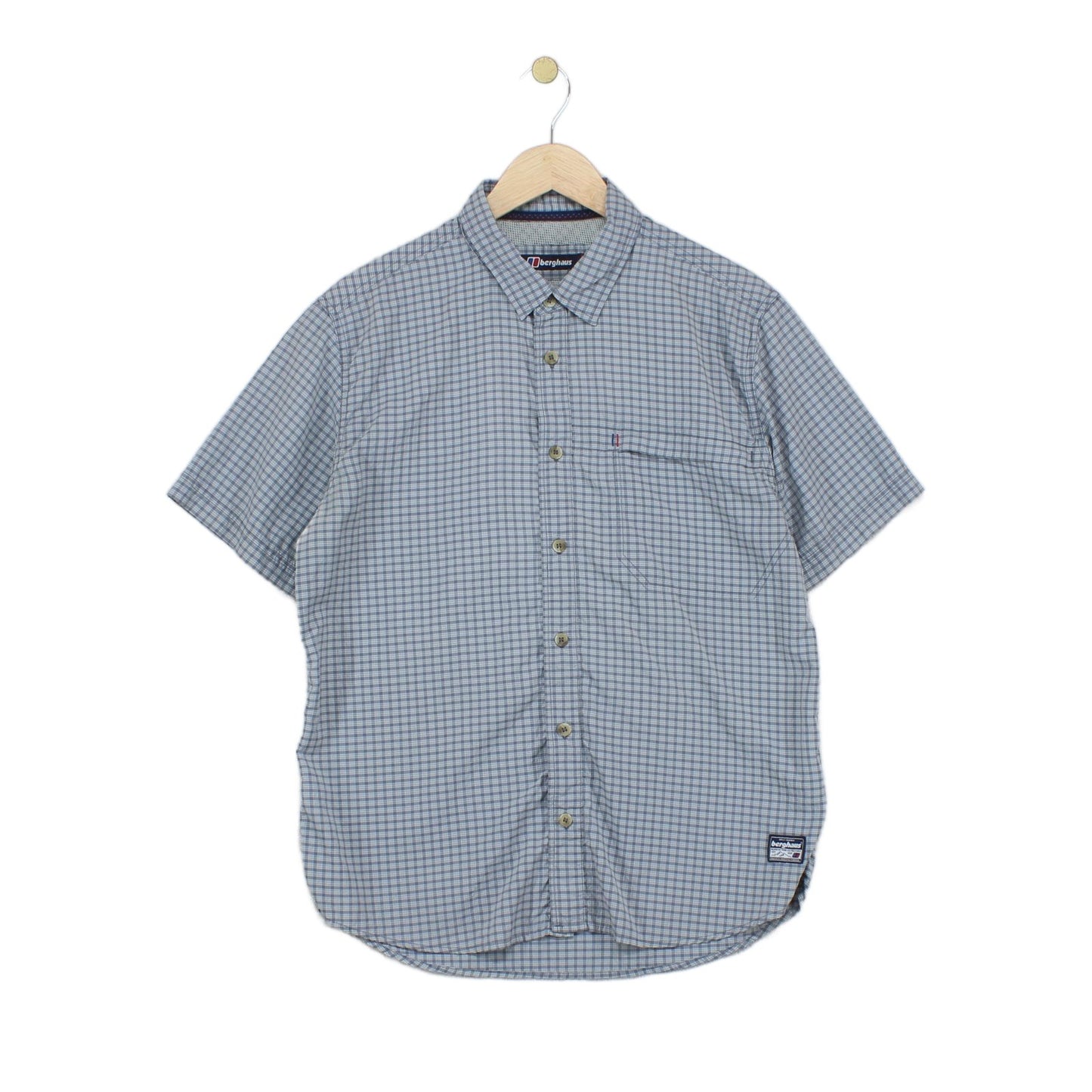 Mens Check Shirt Short Sleeve Outdoor